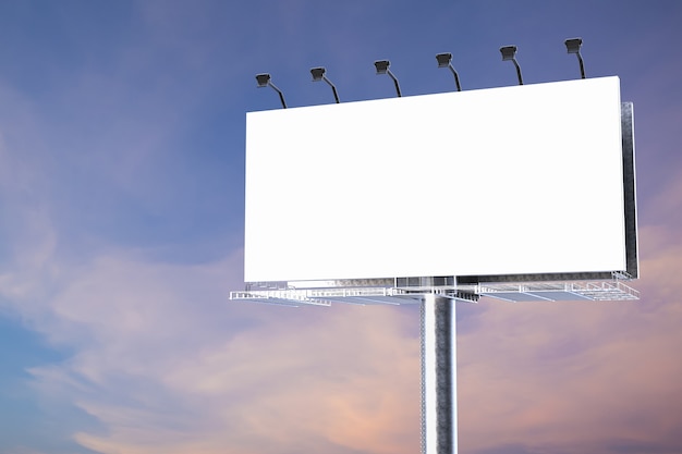 3d rendering blank white billboard