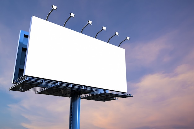 3d rendering blank white billboard