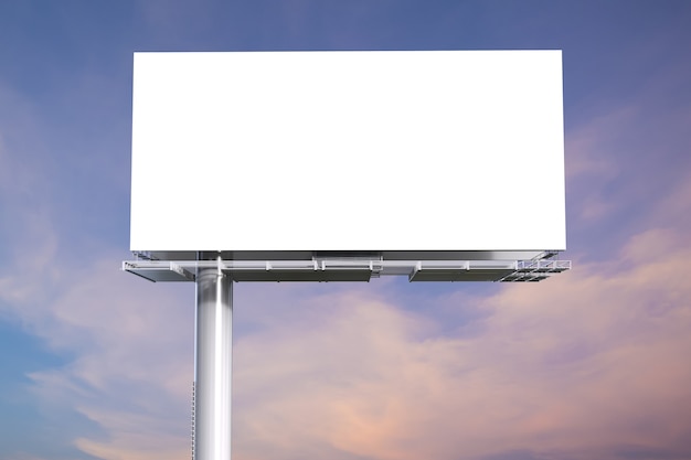3d rendering blank white billboard