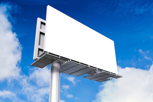 3d rendering blank white billboard