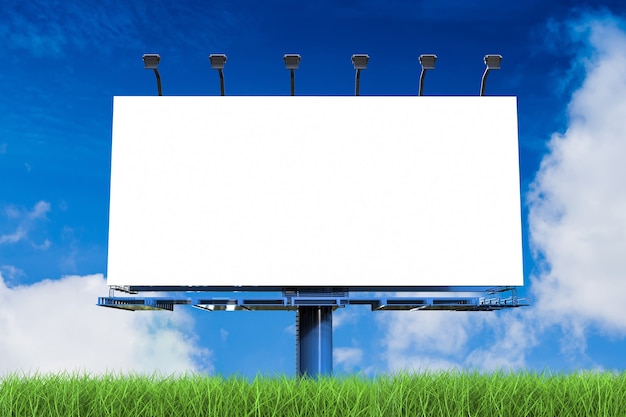 3d rendering blank white billboard