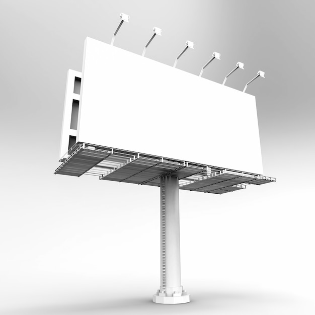 3d rendering blank white billboard