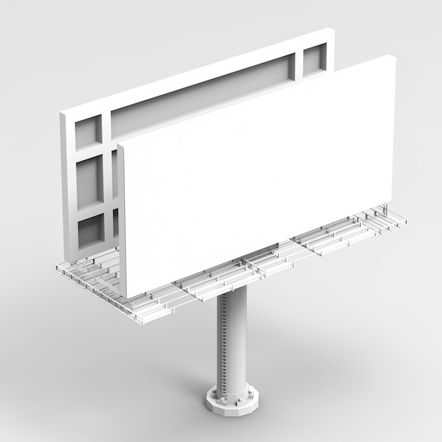 3d rendering blank white billboard