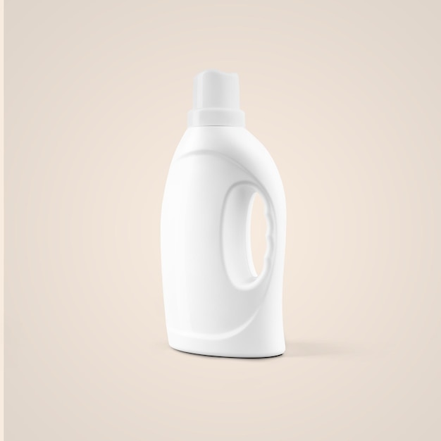 Photo 3d rendering blank white cosmetic plastic bottle with dropper handle isolated on grey background fit for your mockup design