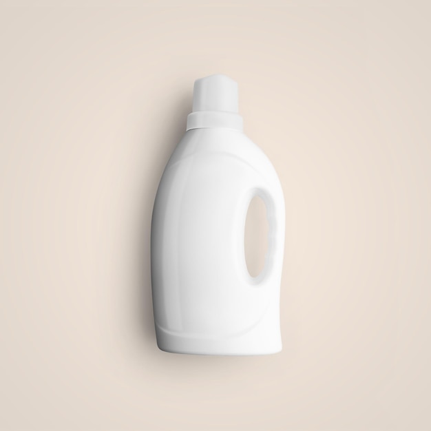 写真 3dレンダリング 白い化品プラスチックボトル 灰色の背景に隔離されたドロッパーハンドル