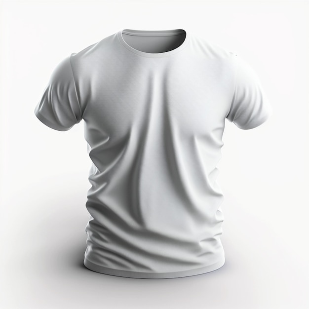 Rendering 3d di t-shirt bianca vuota isolata per mockup, alta risoluzione, 4k