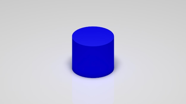 3d rendering, a blue cylinder on a white background