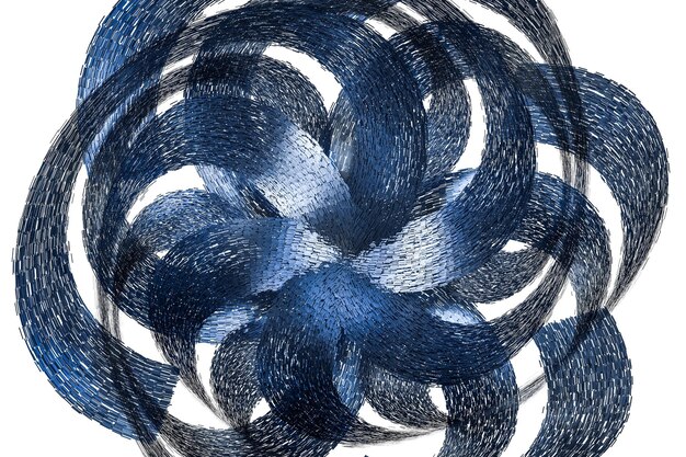 3d rendering blue decorative flower artistic background