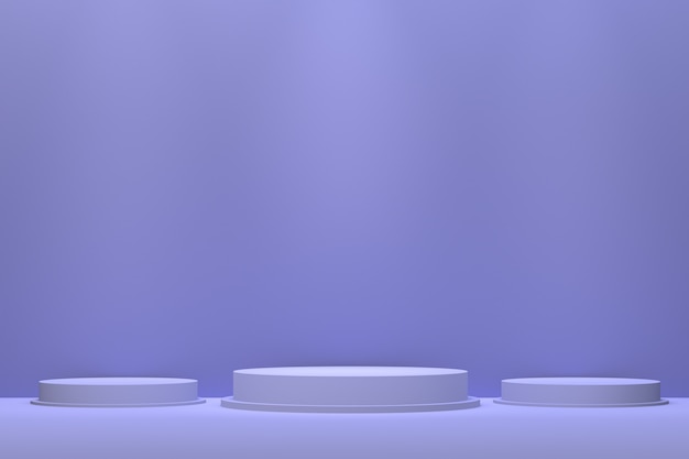 3d rendering of blue podiums