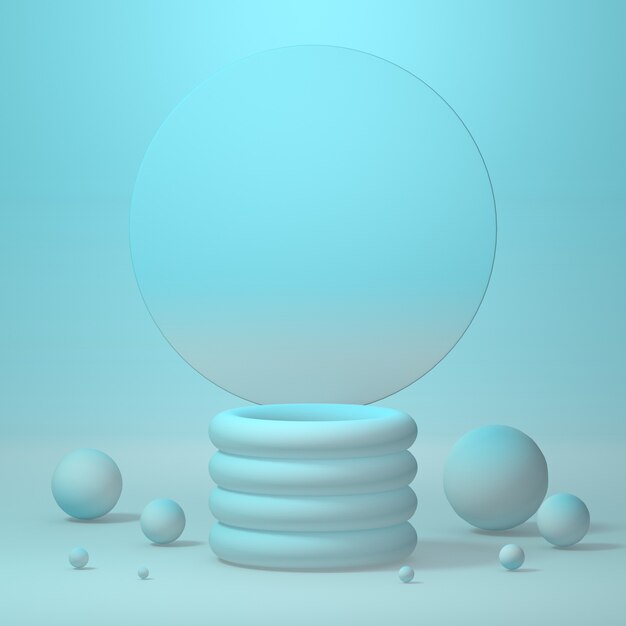 3d rendering of a blue product display