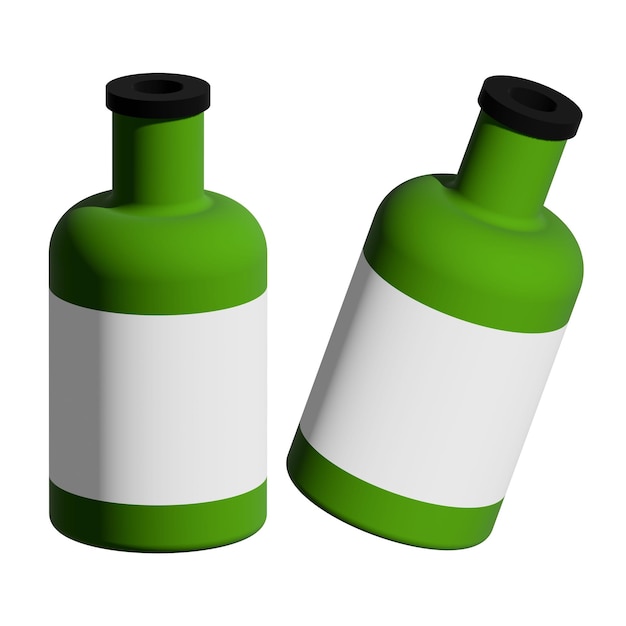 3d rendering bottle mockup design