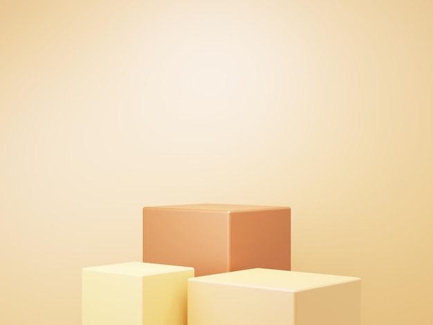 3d rendering of brown abstract geometric background Scene for advertising