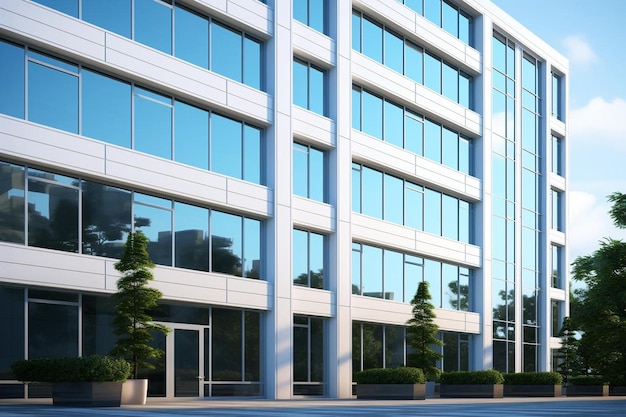 a 3d rendering of a building with a blue sky.