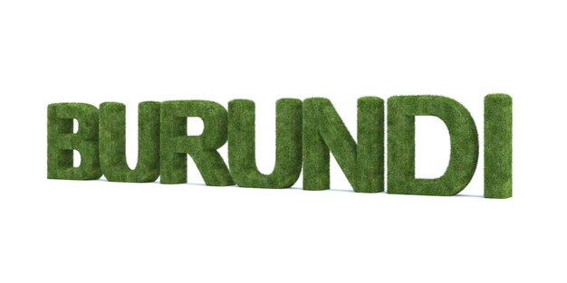 3d rendering of burundi word isolated on white background