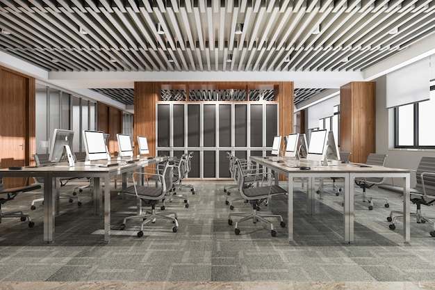 3d rendering business meeting room on office building