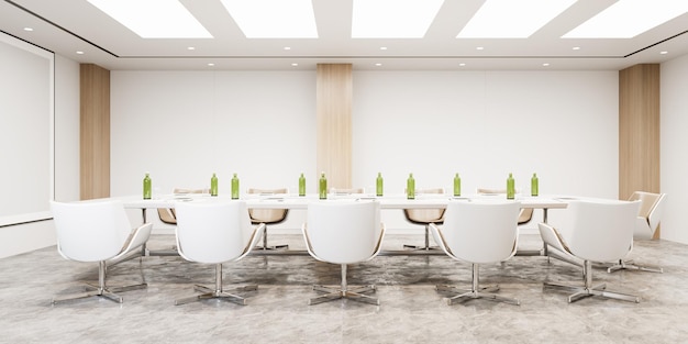 3d rendering business meeting and working office room