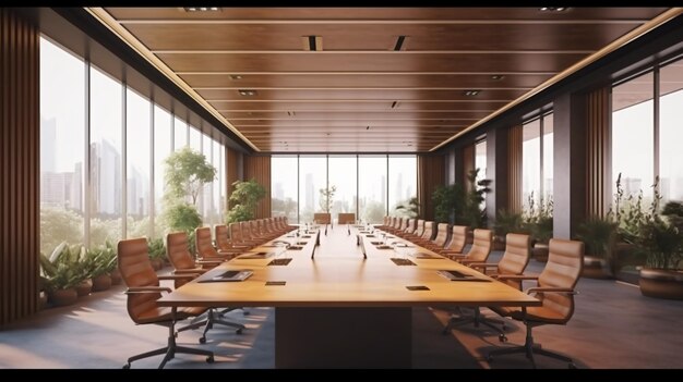 3d rendering business meeting and working room