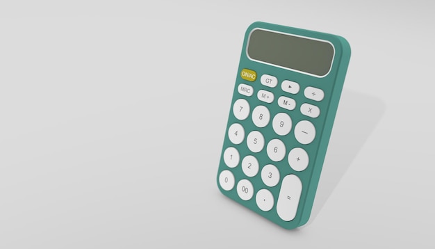 3d rendering of a calculator on a white background. 3d illustrat