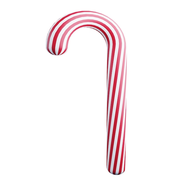 3D rendering candycane isolated on white background 2