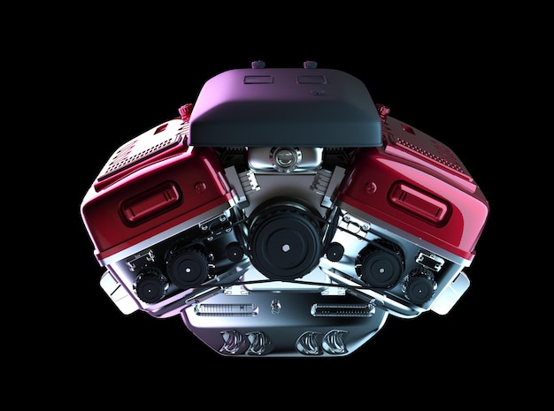 3d rendering car engine or machine