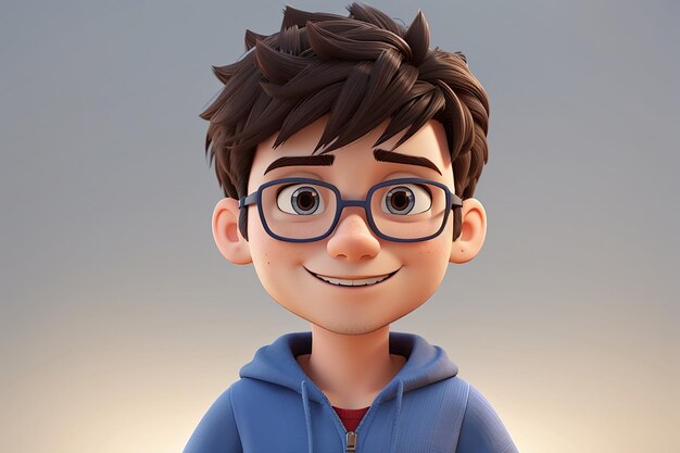 3d rendering of cartoon boy