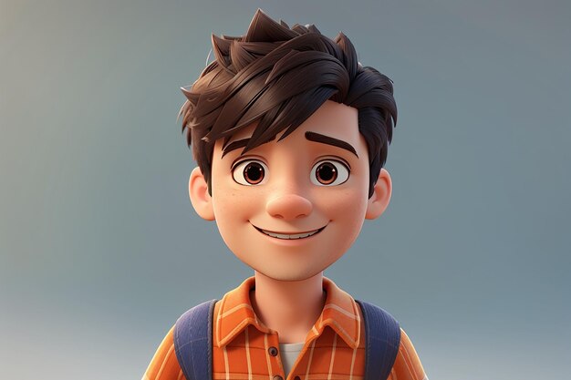 3d rendering of cartoon boy