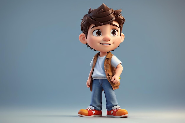 3D-рендеринг мальчика из мультфильмов