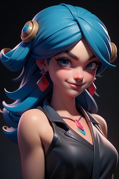 3D рендеринг персонажа из мультфильма красивая девушка модель игрового персонажа обои фоновая иллюстрация