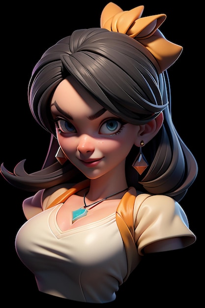 3D 렌더링 만화 캐릭터 예쁜 여자 게임 캐릭터 모델 바탕 화면 배경 그림