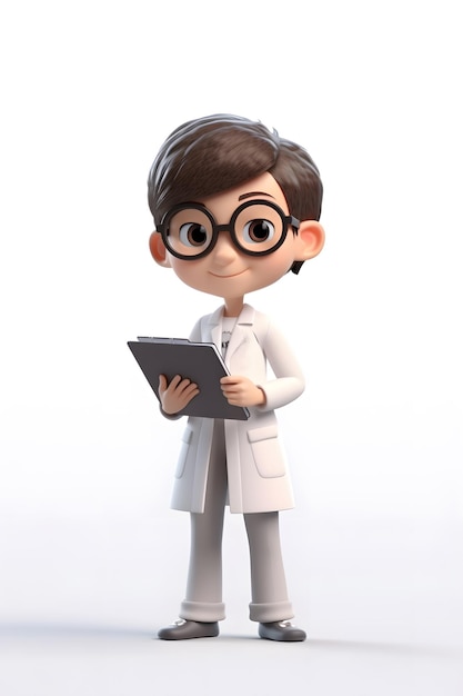 3D rendering cartoon doctor illustration