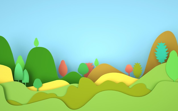 3d rendering of cartoon forest