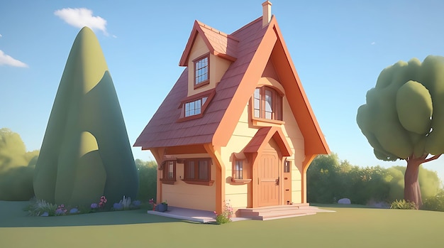 3d rendering of cartoon house background picture