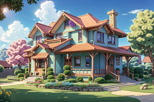 3d rendering of cartoon house3d house