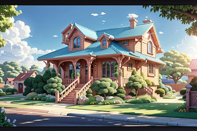 3d rendering of cartoon house3d house