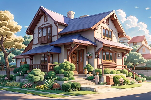 3d rendering of cartoon house3d house