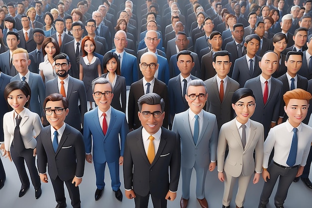 3d rendering of cartoon like business persons