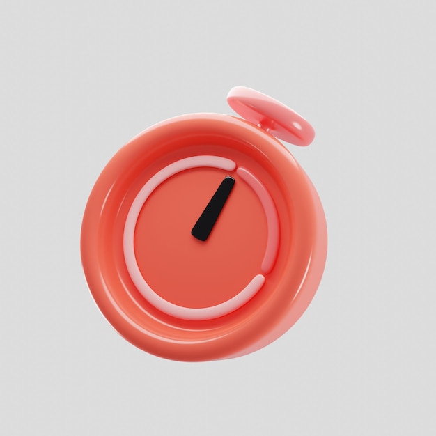 3D-rendering cartoon stijl stopwatch pictogram 3D illustratie pictogram