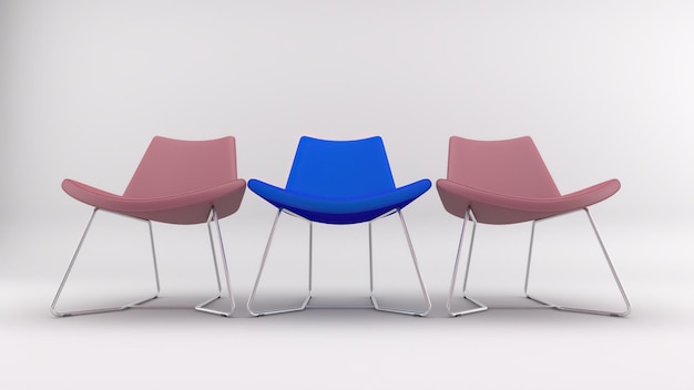 3d rendering of a chair isolated in studio background