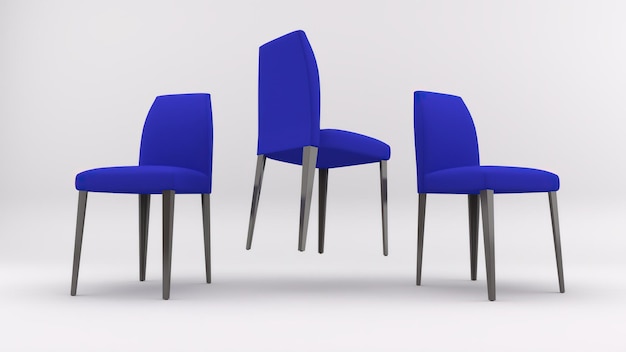 3d rendering of a chair isolated in studio background