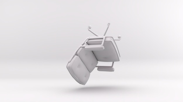 3d rendering of a chair isolated in studio background