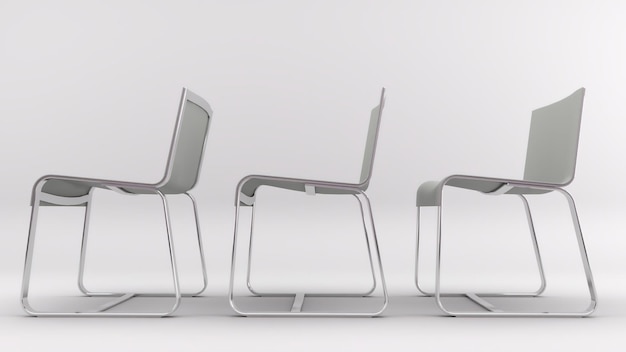 3d rendering of a chair isolated in studio background
