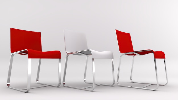 3d rendering of a chair isolated in studio background
