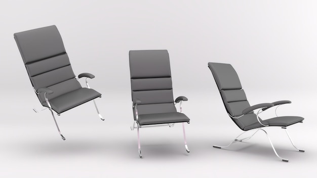 3d rendering of a chair isolated in studio background