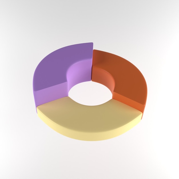 Photo 3d rendering of chart icon