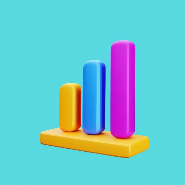 Photo 3d rendering of chart icon