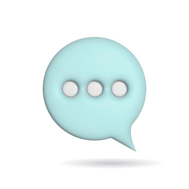 3d rendering chat bubble icon Illustration with shadow isolated on white