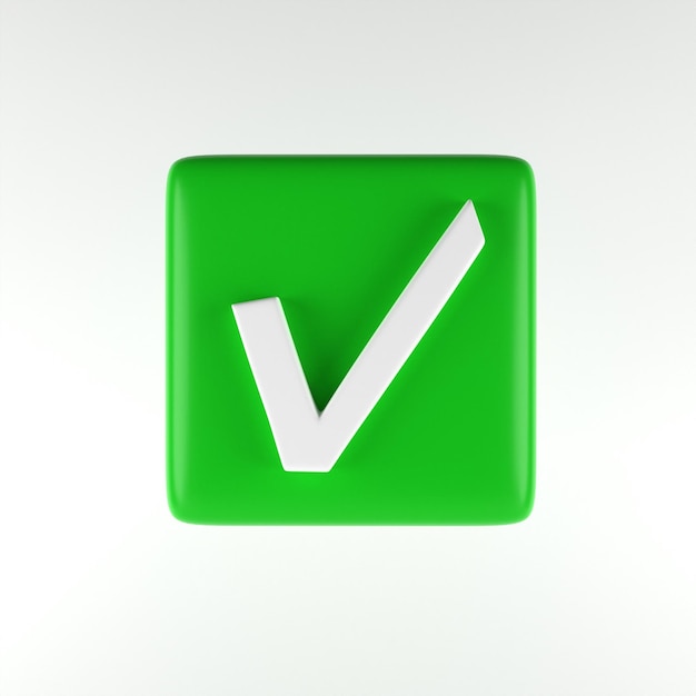 Photo 3d rendering of check icon