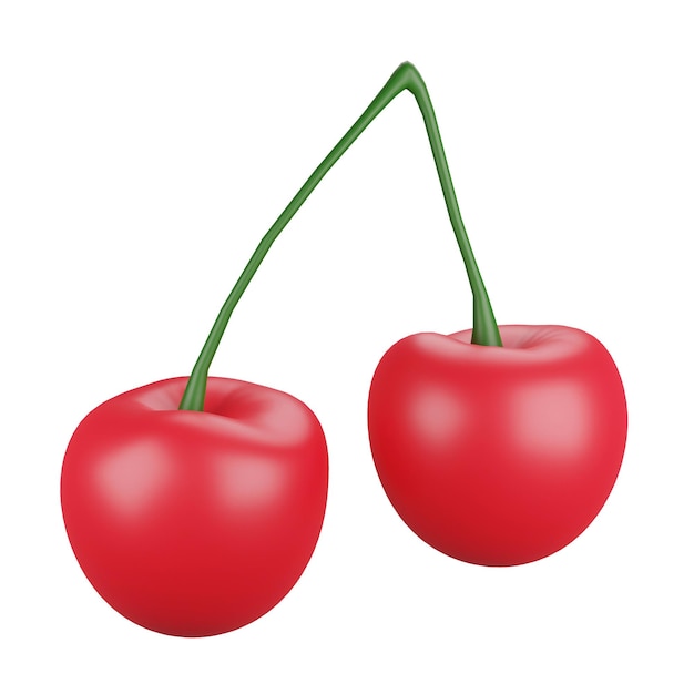 3D rendering cherry on white background