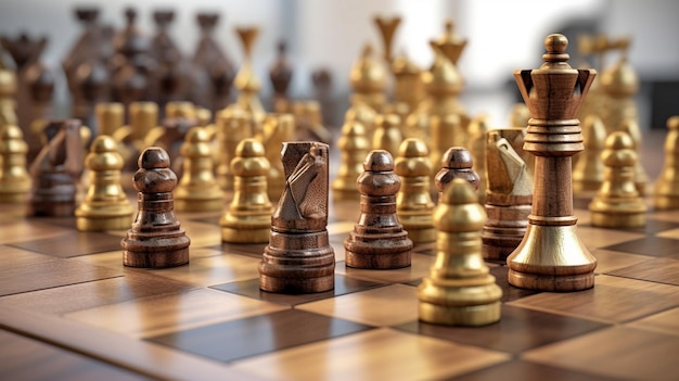 3d rendering of a chess game