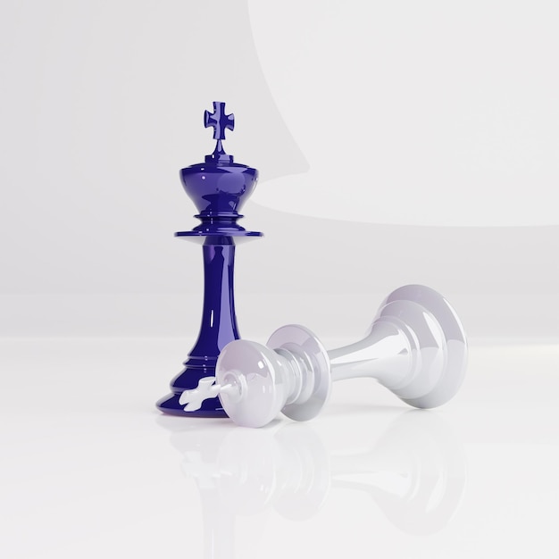 Photo 3d rendering of chess pieces